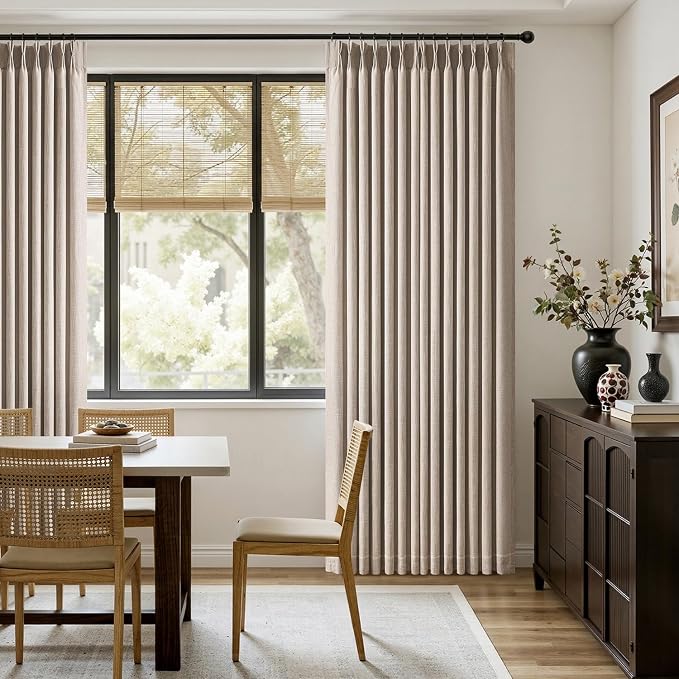 MIULEE Pinch Pleated Thick Linen Curtains 108 Inches Long 2 Panels - Image 5