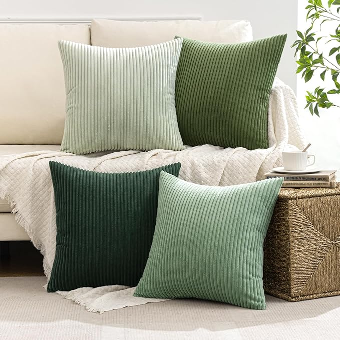 MIULEE Boho Farmhouse Sage Green Throw Pillow Covers 18x18 Inch Set of 4 - Image 5