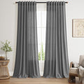 Nanspring Blazer Grey Cutains Morden Linen Blend Light Filtering Back Tab by Nanspring