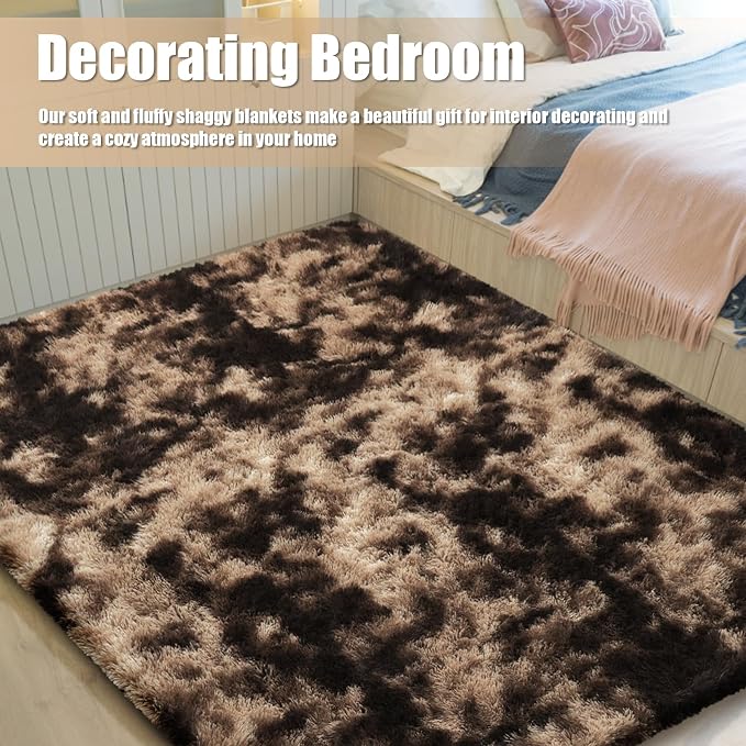 Shag Area Rug for Bedroom 3x5, Fluffy Area Rugs for Living Room, Soft Fuzzy Rug - Image 7
