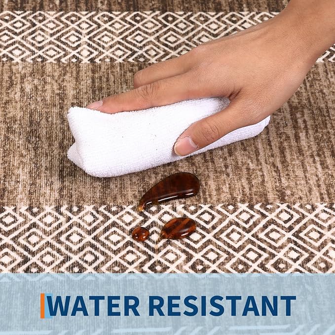 Washable 2.5x10 Kitchen Runner Rug, Easy Clean Geometri Rugs - Image 9