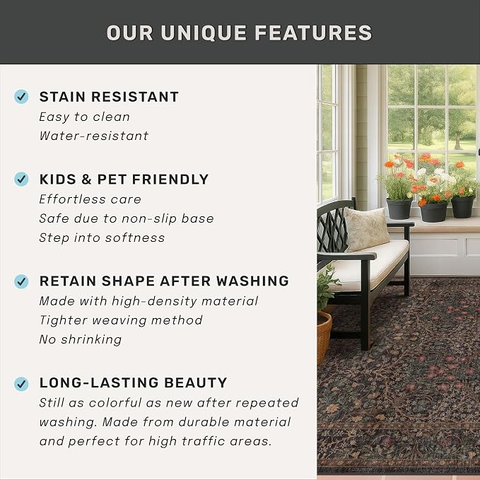 Boho Dark Brown 3x5 Large Entryway Rug - Image 7
