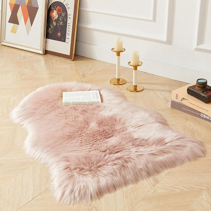 AMTOVO Faux Fur Rug, Fluffy Sheepskin Rug, Fuzzy Ultra Soft 2 x 3 ft Shag Rugs - Image 2