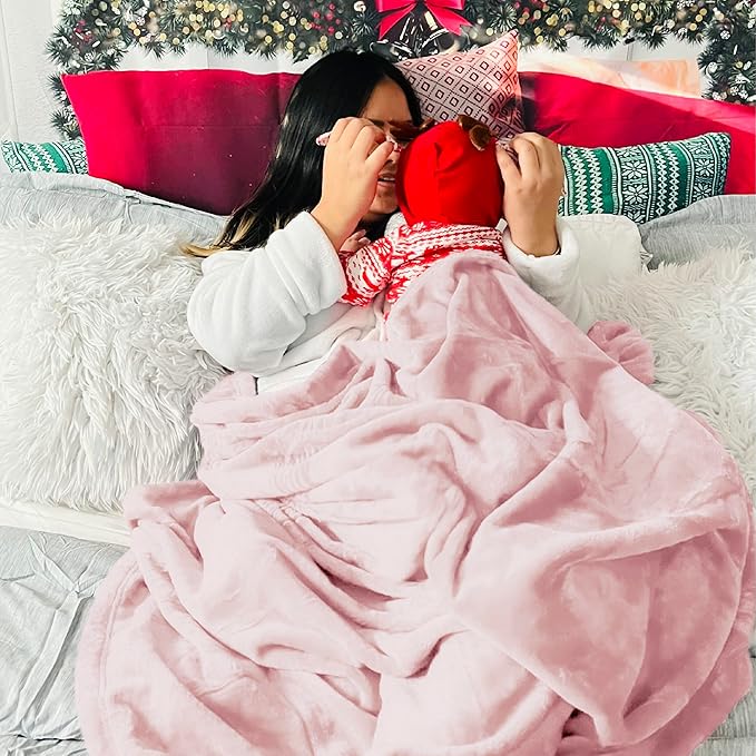 Bedsure GentleSoft Fleece Blanket Twin Size Pink - Image 5