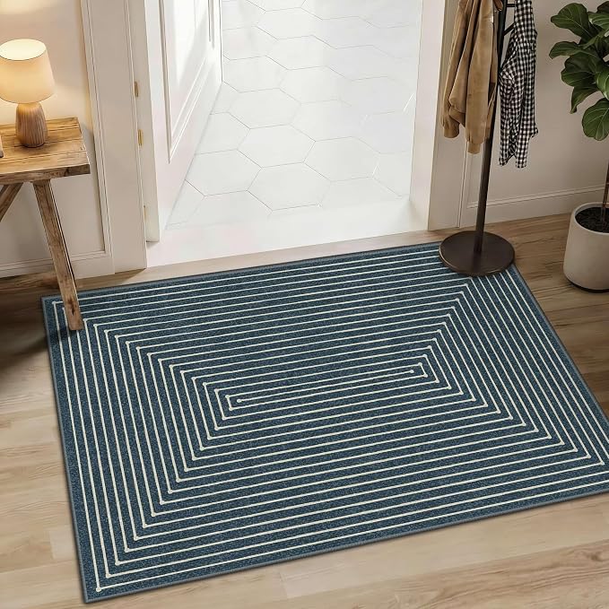 Latte&Fog 2x3 Entryway Rug, Small Modern Abstract Door Mat, Washable Kitchen by LatteFog