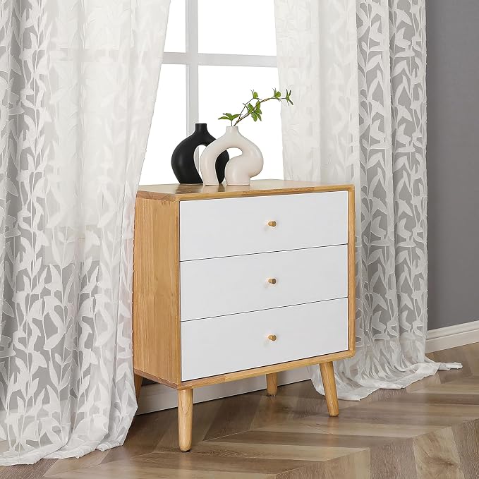 Lecloud Leia Ivory Sheer Curtains 108 Inches Long 2 Panels, Airy Jacquard Leaf - Image 5