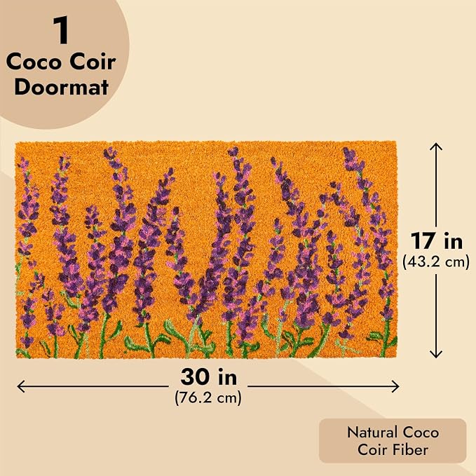 Juvale Lavender Floral Door Mat - Image 3