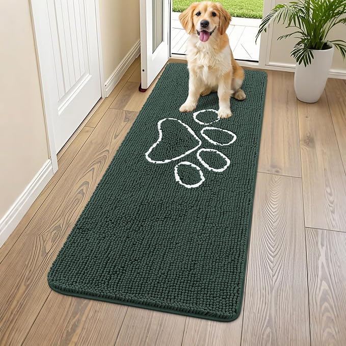 Smiry Dog Door Mat for Muddy Paws, Absorbent Dirt Trapper Non Slip Quick Dry by Smiry