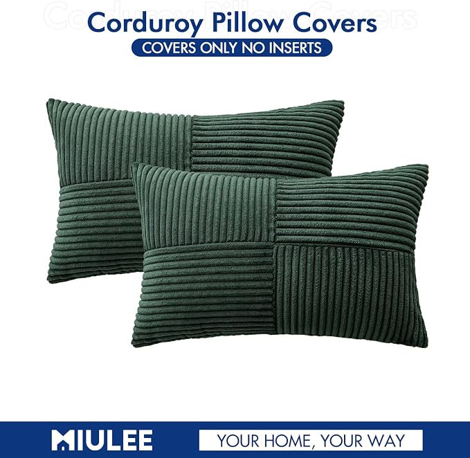 MIULEE Army Green Decorative Lumbar Throw Pillow Covers 12x20 Inch - Image 6