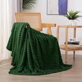 Green Fleece Throw Blanket 60”×80” by linecooo