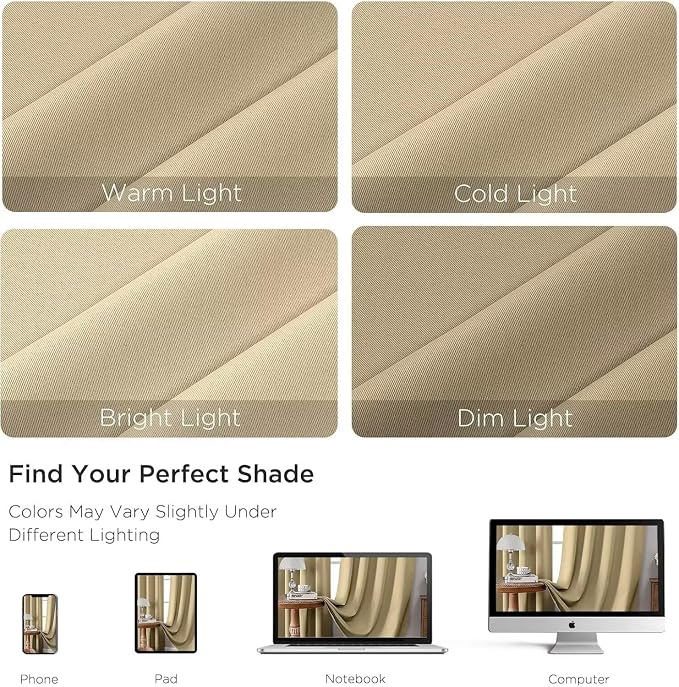 Joydeco Blackout Curtains for Bedroom 90 inch Long 2 Panels, Thermal Insulated - Image 5