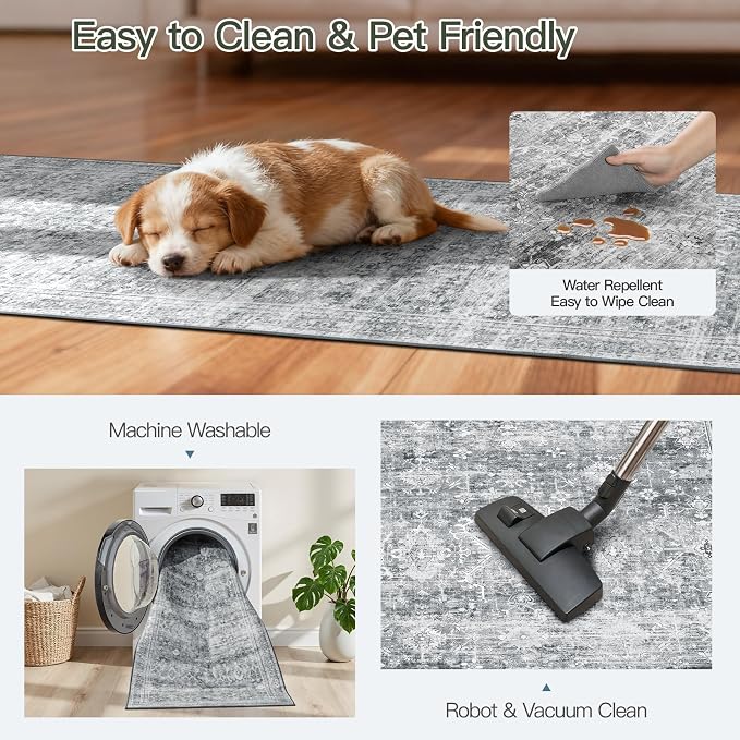 Lofus 2X 6 Area Rug for Hallways, Low Pile Soft Carpet Runner for Kitchen - Image 5
