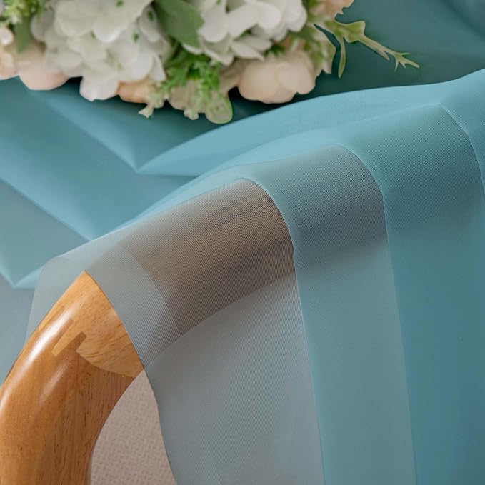 Simplebrand Aqua Sheer Curtains 84 Inches Long, Light Filtering Rod Pocket - Image 7
