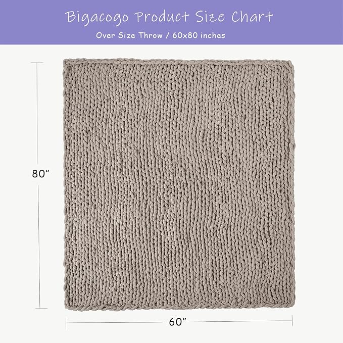 Bigacogo Chunky Knit Throw Blanket - Image 2