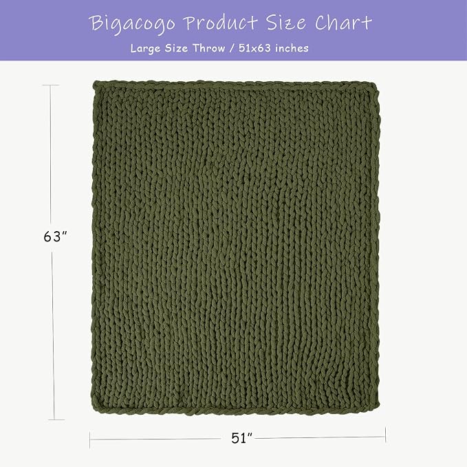 Bigacogo Chunky Knit Throw Blanket - Image 2