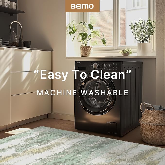 BEIMO Runner Rug for Hallway Kitchen, Soft Modern Abstract Throw Rugs, Low Pile - Image 6