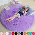 Amdrebio Purple Round Rugs 5Ft for Girls Bedroom Decor Aesthetic, Fluffy Fuzzy by Amdrebio