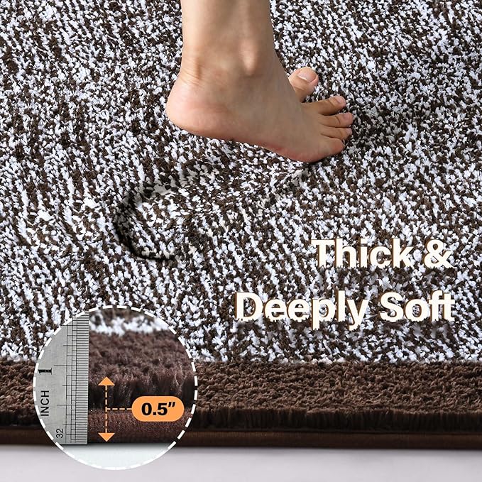 48x24 Long Bathroom Rugs Washable Non Slip, Soft Absorbent Quick Dry Mats - Image 4