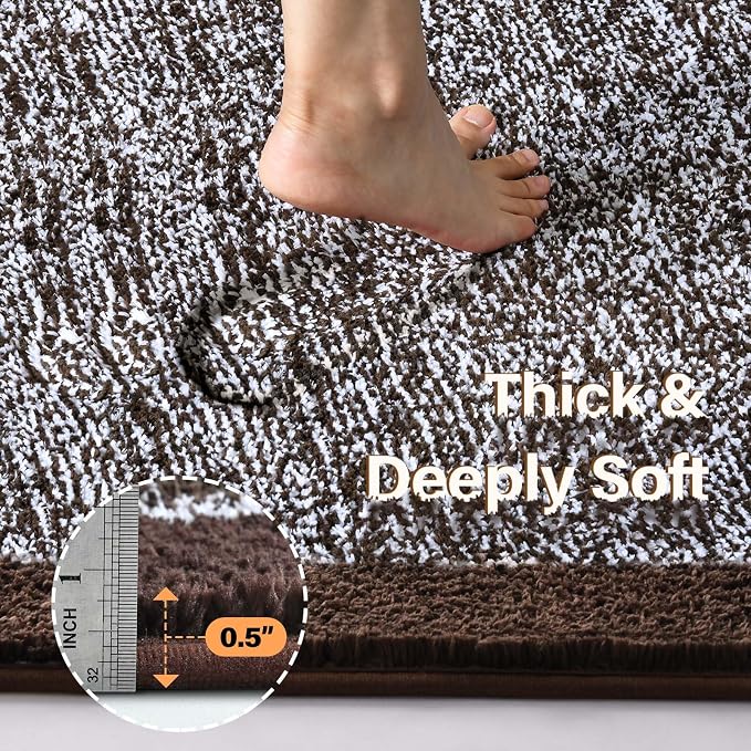 Bathroom Rugs 30x20 Non Slip Washable, Soft Absorbent Quick Dry Mats - Image 4