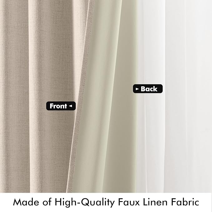 MIULEE 100% Blackout Linen Curtains - Image 6