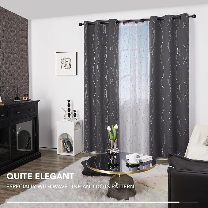 Deconovo Grey Blackout Curtains - Image 3