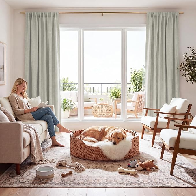 RYB HOME Cream Color 100% Blackout Curtains by RYBHOME