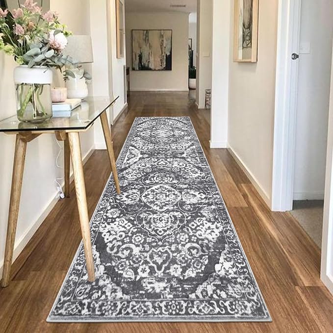 HEBE Hallway Runner Rug 2'8''x8' Washable Vintage Distressed Area Rugs Non Slip - Image 6