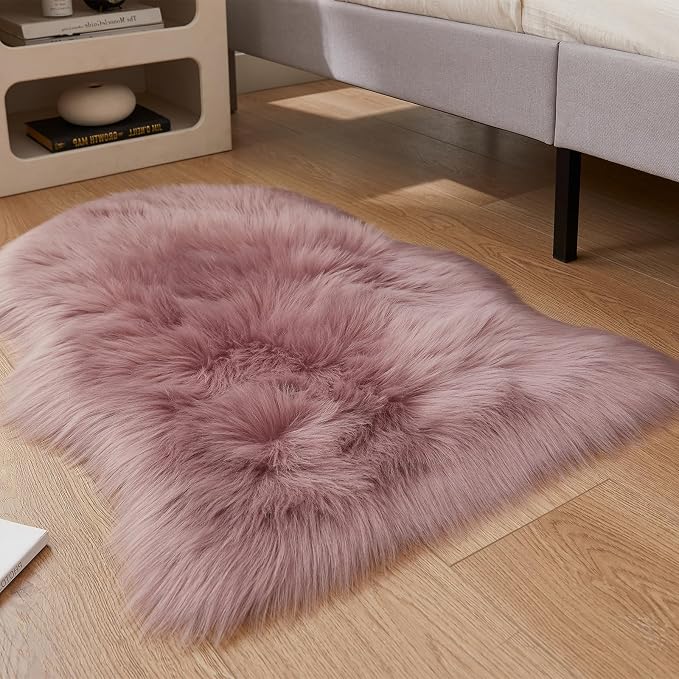 EasyJoy Ultra Soft Fluffy Shaggy Area Rug Faux Fur Rug Chair Cover Seat Pad - Image 3