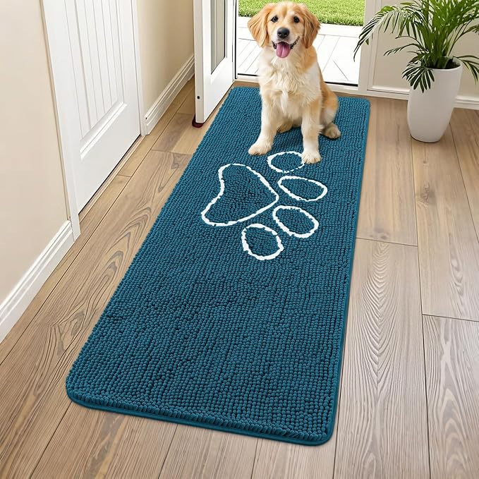 Smiry Dog Door Mat for Muddy Paws, Absorbent Dirt Trapper Non Slip Quick Dry by Smiry