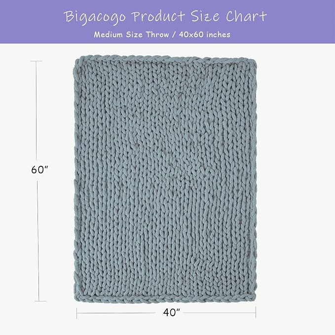 Bigacogo Chunky Knit Throw Blanket - Image 2