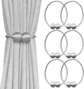 Melaluxe 6 Pack Magnetic Curtain Tiebacks, Decorative Curtain Holdbacks by Melaluxe