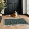 Dark Green Oushak 2x4 Entryway Rug by HazoHaus