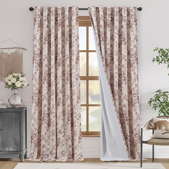 jinchan Blackout Floral Curtains by JINCHAN
