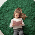 OLANLY Dark Green Round Rugs for Bedroom by OLANLY