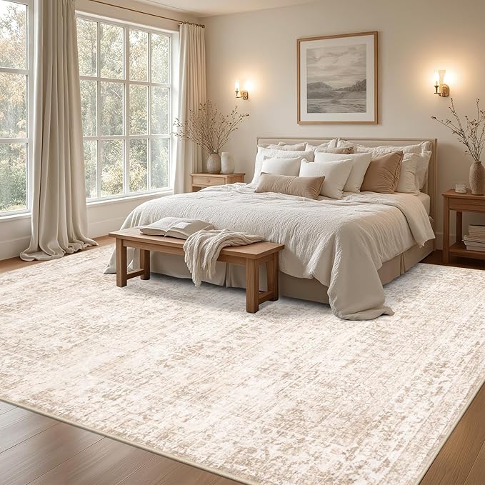 8x10 Area Rugs for Living Room: Washable Rug Soft Vintage Boho Carpet Indoor - Image 4