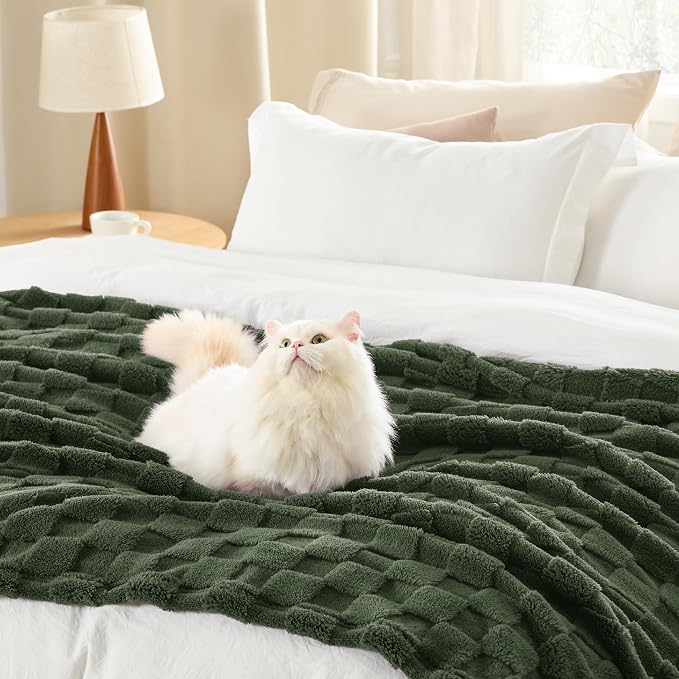 Bedsure GentleSoft Bronze Green Throw Blanket - Image 3