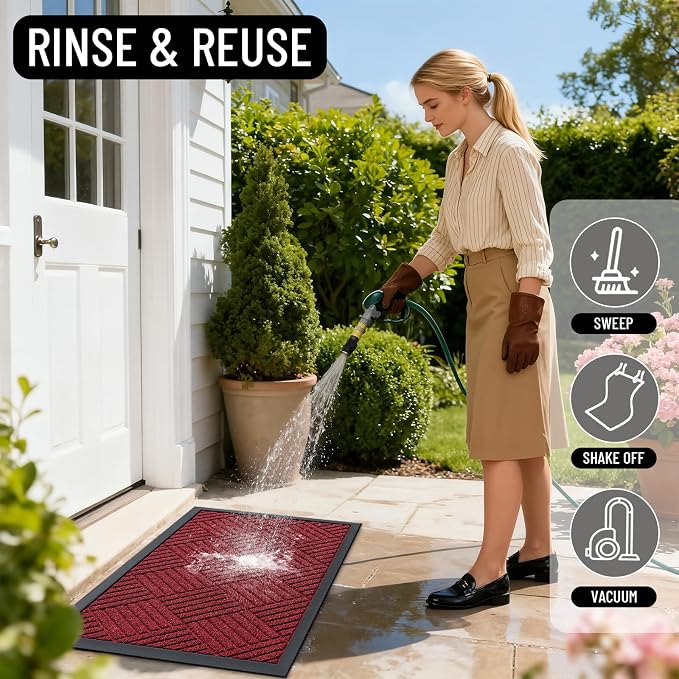 OLANLY Front Door Mat Outside Entrance 47x32, Waterproof Heavy-Duty Doormat | - Image 8