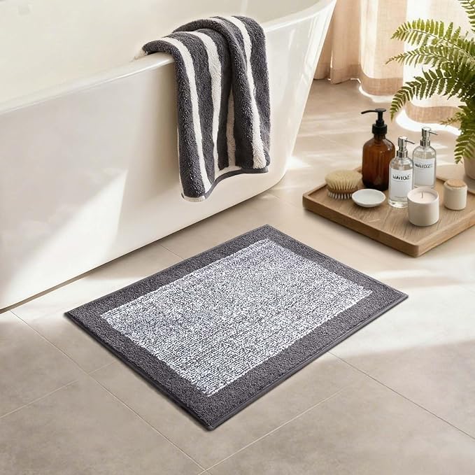 Bathroom Rugs 24x17 Non Slip Washable, Soft Absorbent Quick Dry Mats - Image 4