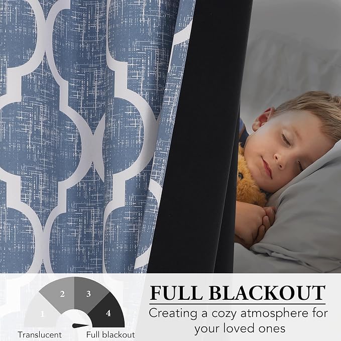 Beauoop 100% Blackout Curtains 63 Inches Long 2 Panels - Image 4