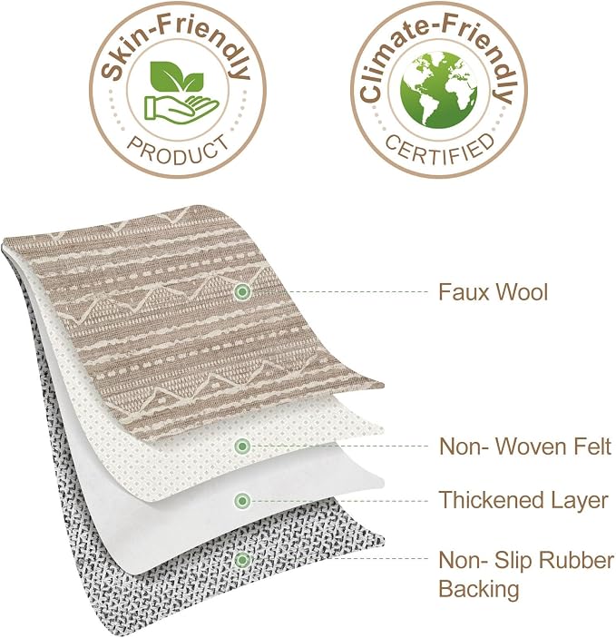 Nakagishi 5x8 Area Rug Living Room: Washable Boho Large Neutral Soft Rugs - Image 9