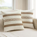 MIULEE Set of 2 Coco Brown Boho Decorative Pillow Covers 18x18 Inch Farmhouse by MIULEE