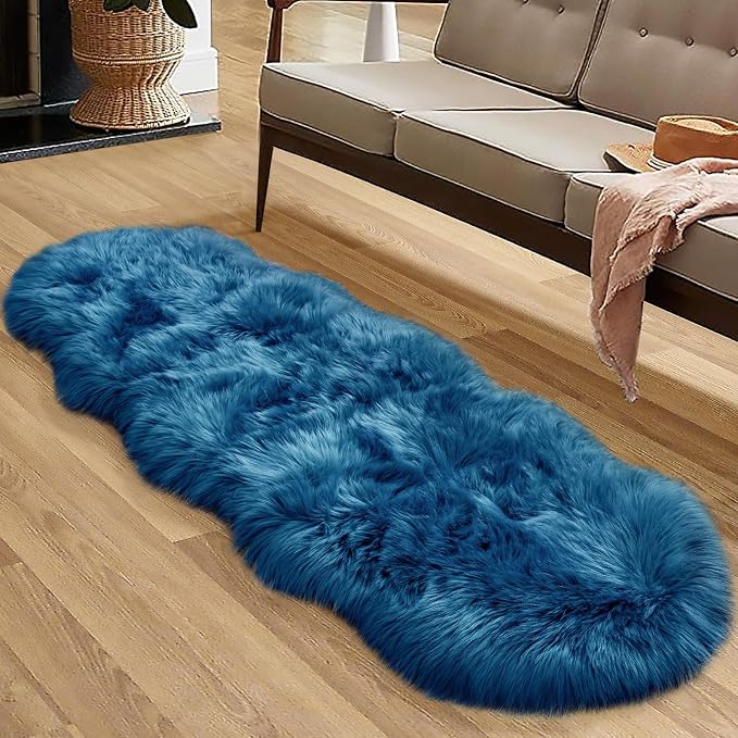 Faux Fur Rug for Bedroom, Fluffy Runner Rugs Soft Sheepskin Rug Sofa Couch Seat - Image 2