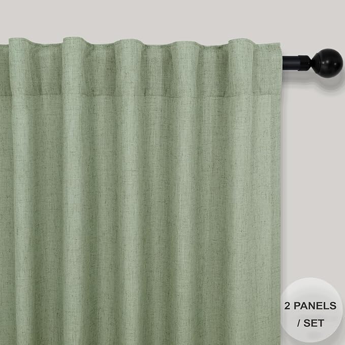 Sage Green Curtains 72 Inch Length - Image 2