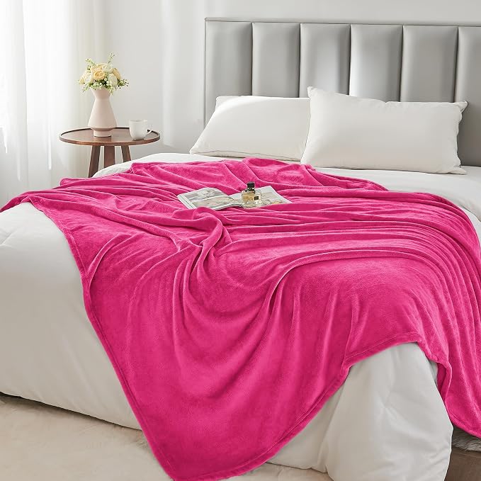 BEDELITE Fleece Blanket Twin Size Hot Pink Valentines Throw Blankets - Image 3