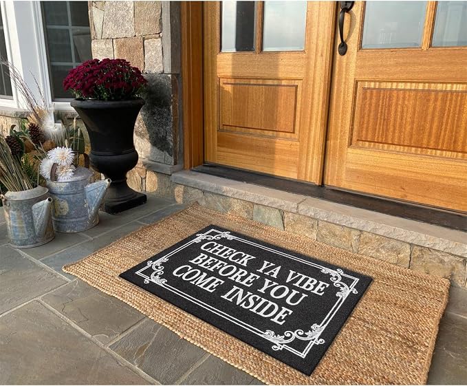 Indoor Door Mat Welcome Mats for Front Door Outdoor Entry Black Doormat - Image 5
