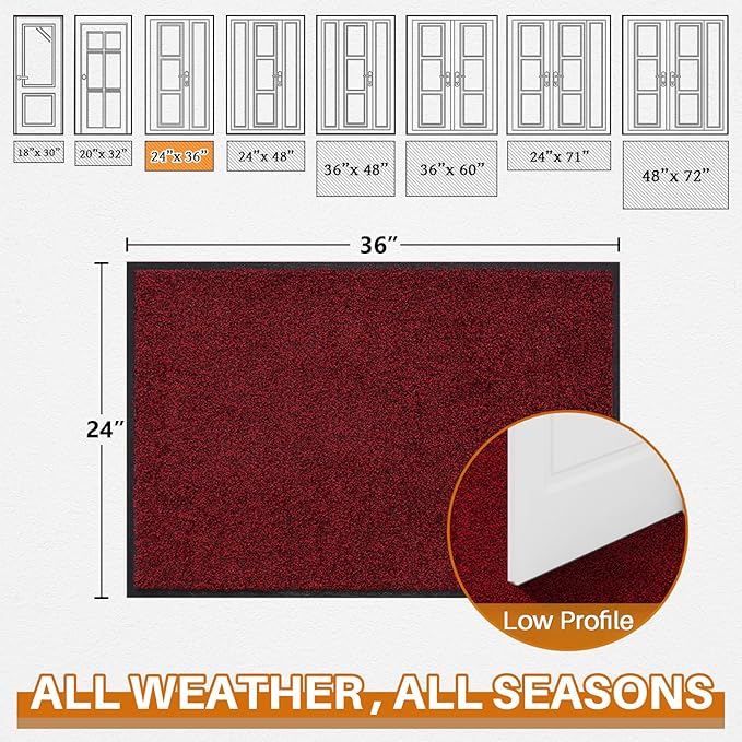 Mibao Front Door Mat, Dirt Trapper Welcome Mat - Image 2