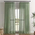 Joydeco Linen Curtains 90 Inch Length 2 Panel Sets, Light Filtering Curtains by JOYDECO