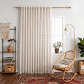 MYSKY HOME Natural Linen Sliding Glass Door Curtains, Back Tab Semi Sheer by MYSKYHOME