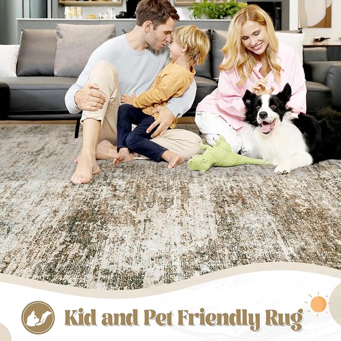 XLUEZ 9x12 Area Rug for Living Room, Washable Modern Abstract Large Area Rug - Image 6