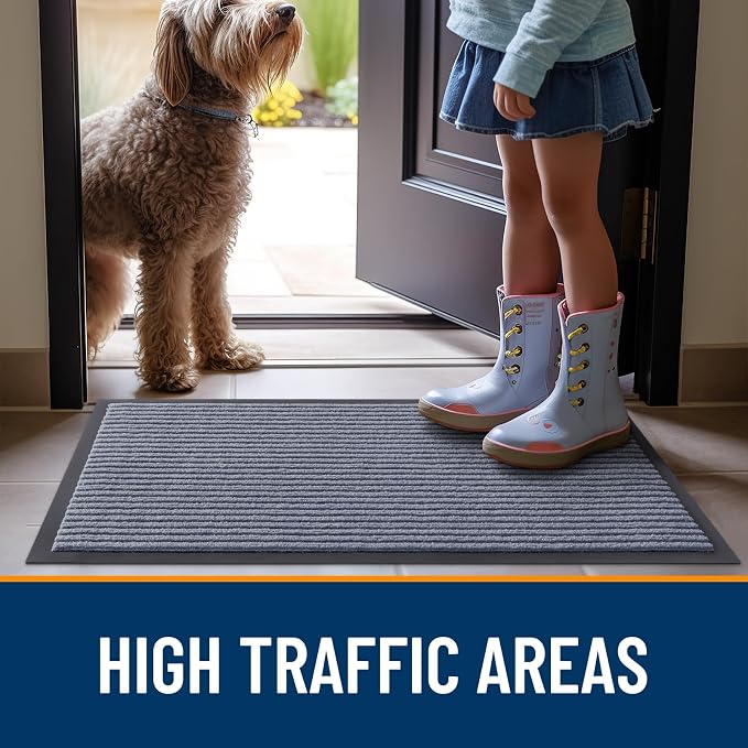 OLANLY Front Door Mat 71x34, Waterproof Heavy-Duty Indoor Outdoor Doormat | Ash - Image 7